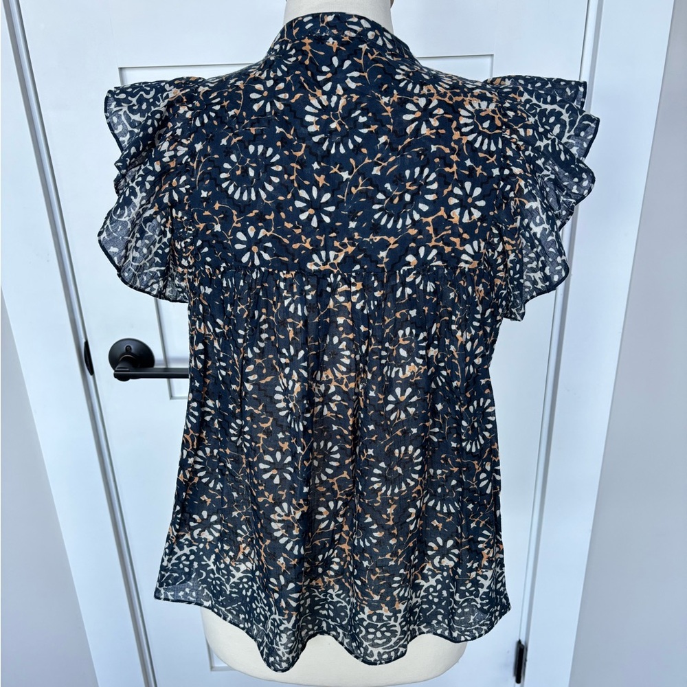 Ulla Johnson Opal Flutter Sleeve Top, 8 - Picture 5 of 9
